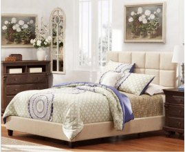 Łóżko z tapicerowanym wezgłowiem - Optima