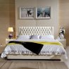 Beżowe łóżko tapicerowane Set