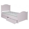 różowe łóżko dla dziecka z szufladami