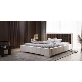 dwukolorowe łóżiko tapicerowane 