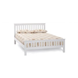 Muto - Białe drewniane łóżko do sypialni