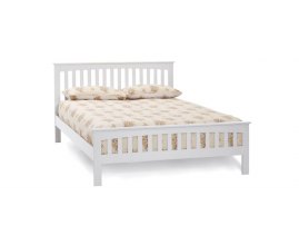 Muto - Białe drewniane łóżko do sypialni