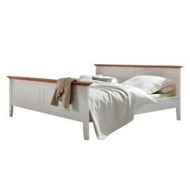 Białe drewniane łóżko do sypialni 160 x 200 - Stilo