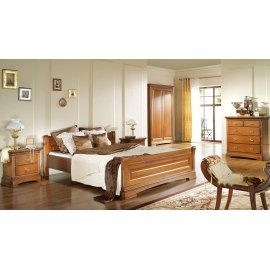 sypialnia stylizowana drewniana 